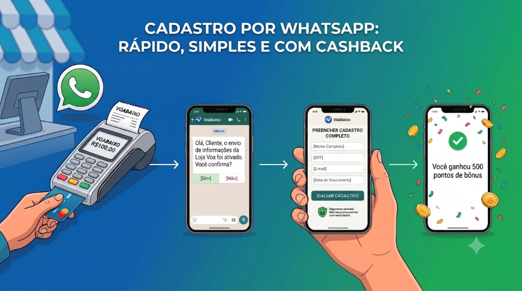 Cadastro por WhatsApp: rápido, simples e com cashback